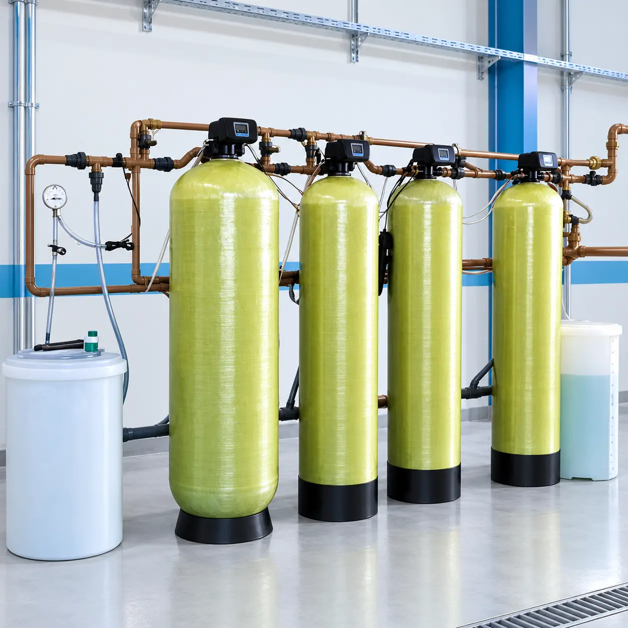Conjunto industrial de tanques do sistema desmineralizador